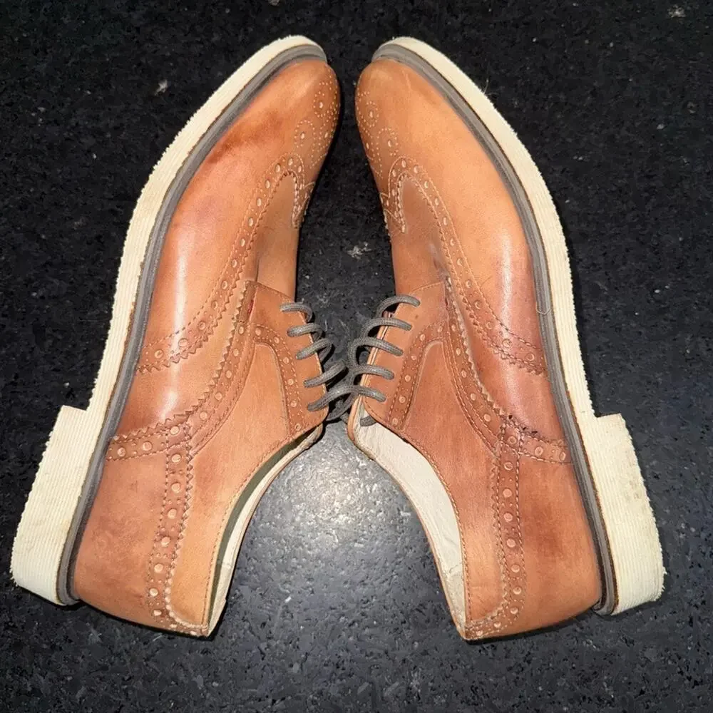 UEC Café Noir Tan Brogue Shoes GENUINE LEATHER ITALIAN MADE SZ 43